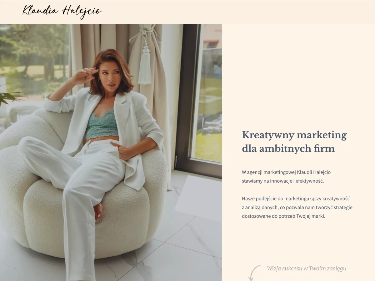 Klaudia Halejcio — strona agencji marketingowej