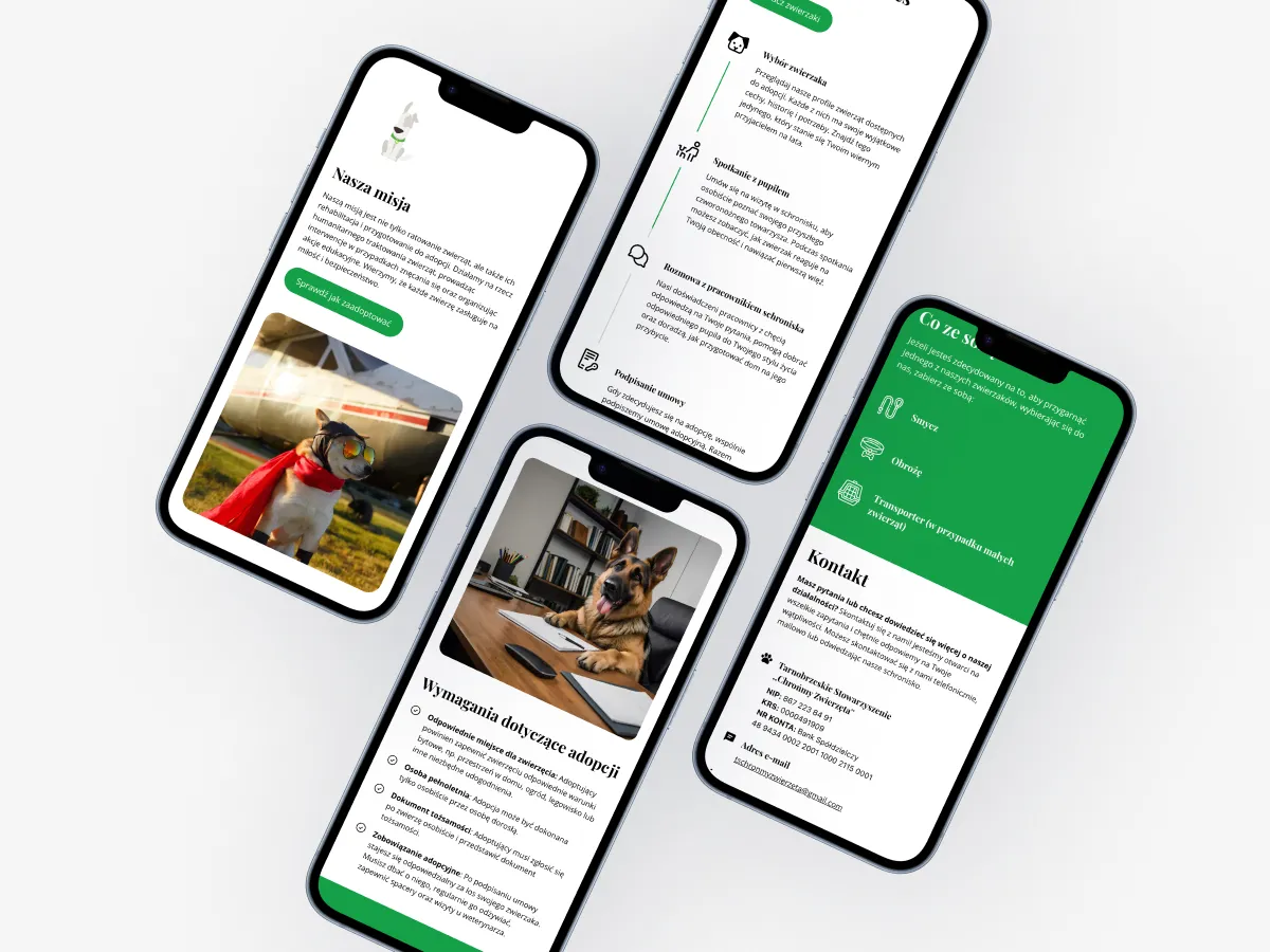 Schronisko Tarnobrzeg — Web Design